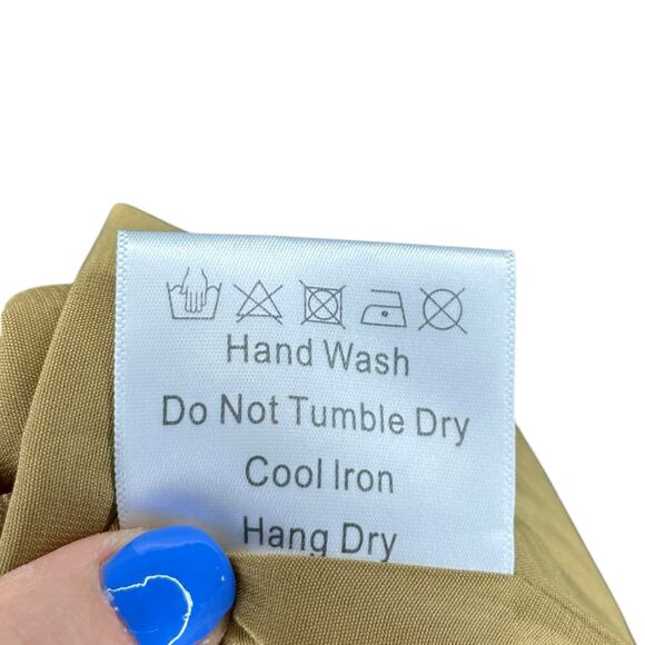 KOURT Tan Gold Smocked A-Line Mini Dress Women's Size XS Glam Calypso - Picture 7 of 9